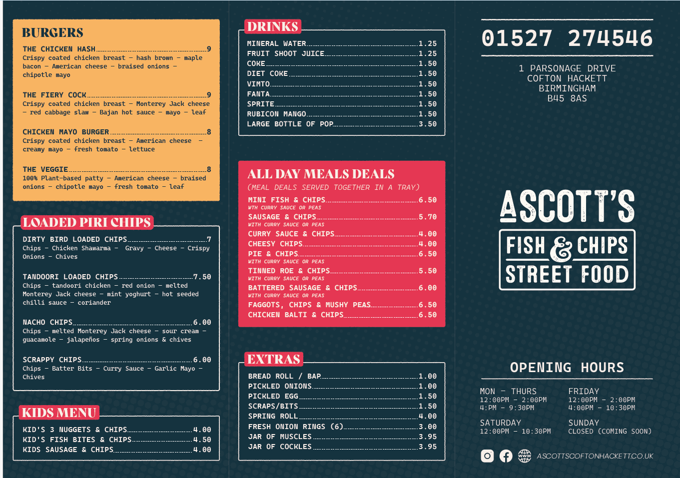 Delicious fish and chips served at Ascotts Fish & Chips in Birmingham.